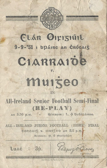 GAA Programme 1951 Semi