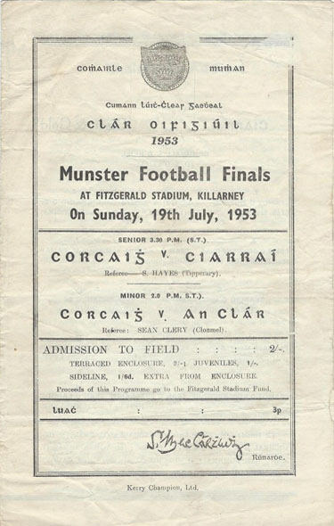 GAA Programme Munster Final