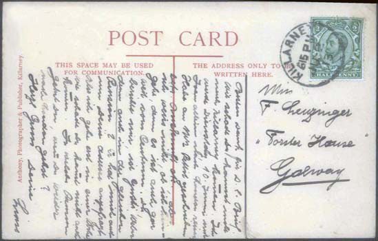 rear of Abbey 2 postcard 00990
